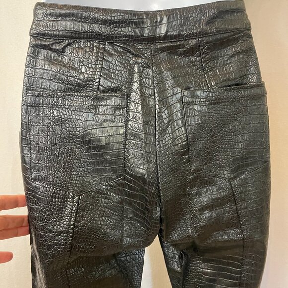 Maniére de Voir vegan leather and suede textured black pants NWOT, size 4 - Picture 7 of 9